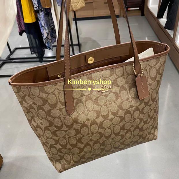 Original Coach Tote Bag pink & signature brown !! For sale shoulder bag  coach, Women's Fashion, Bags & Wallets, Tote Bags on Carousell