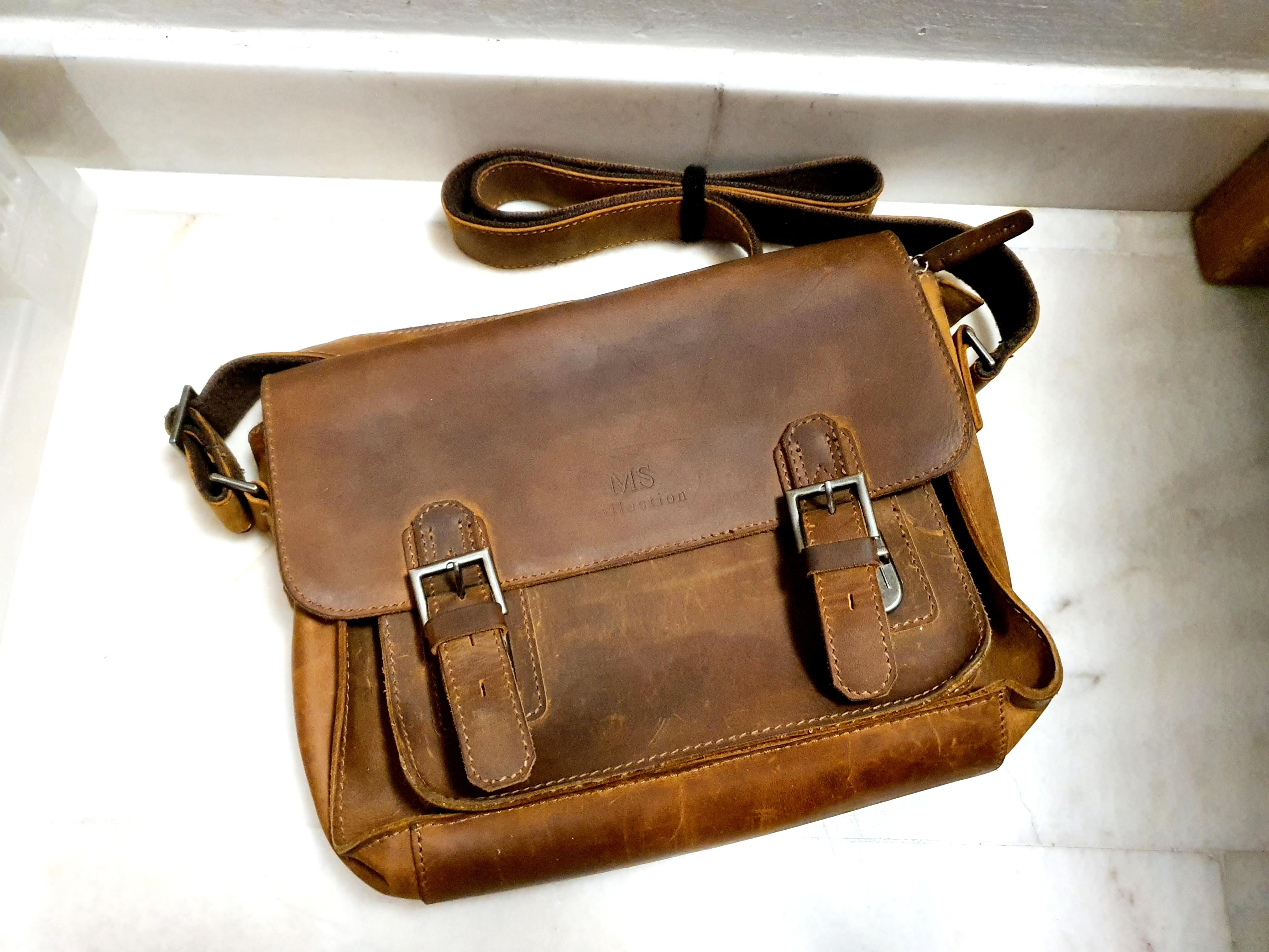Genuine shop leather satchel