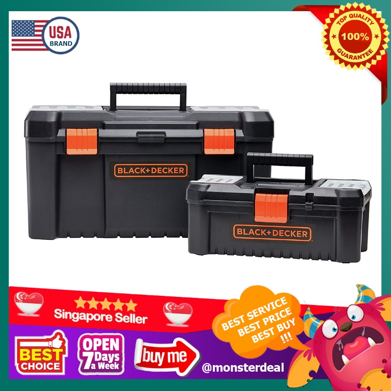 BLACK+DECKER Tool Box Bundle, 19Inch & 12Inch toolbox, Furniture