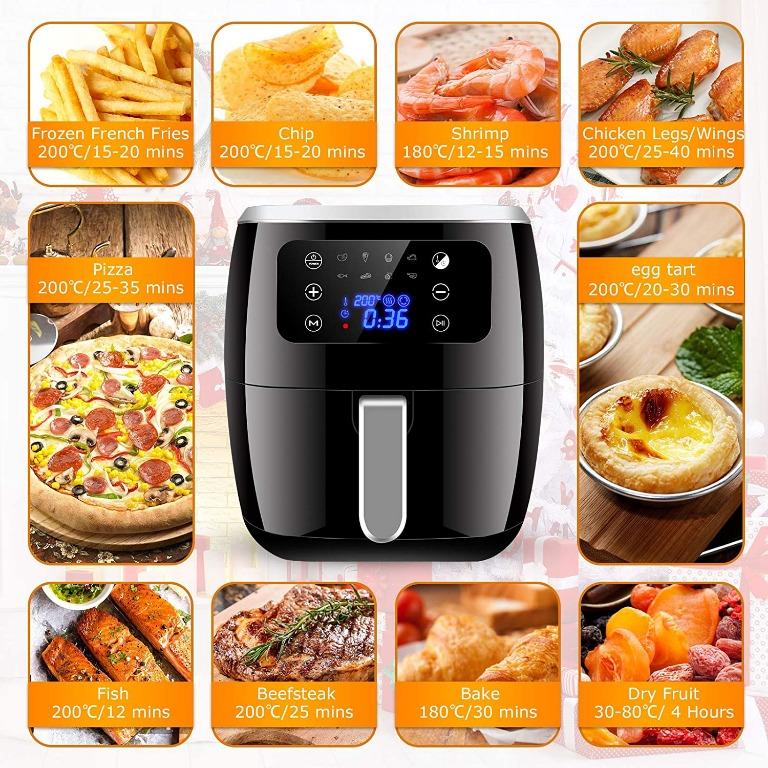 Bonsenkitchen Air Fryer, 6L Air Fryer Oven with 8 PreSet Functions