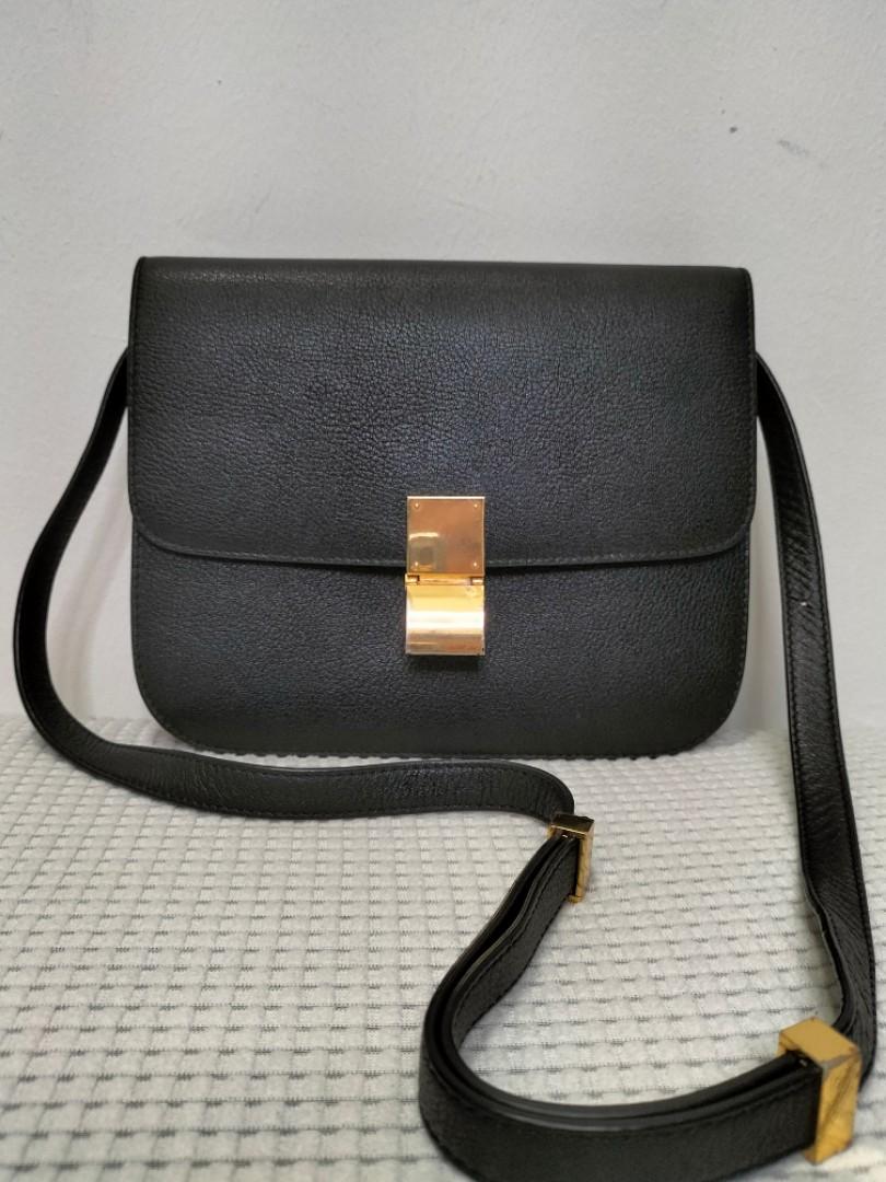 Celine box shop bag goatskin