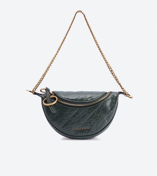 Wrinkled effect ring zip tassel crossbody bag clearance
