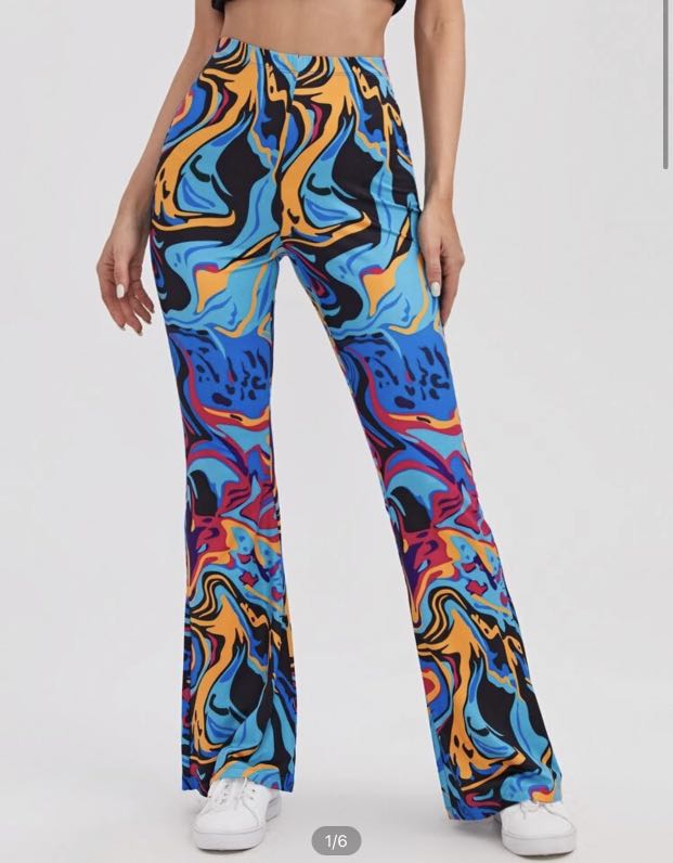 Colourful top flare pants