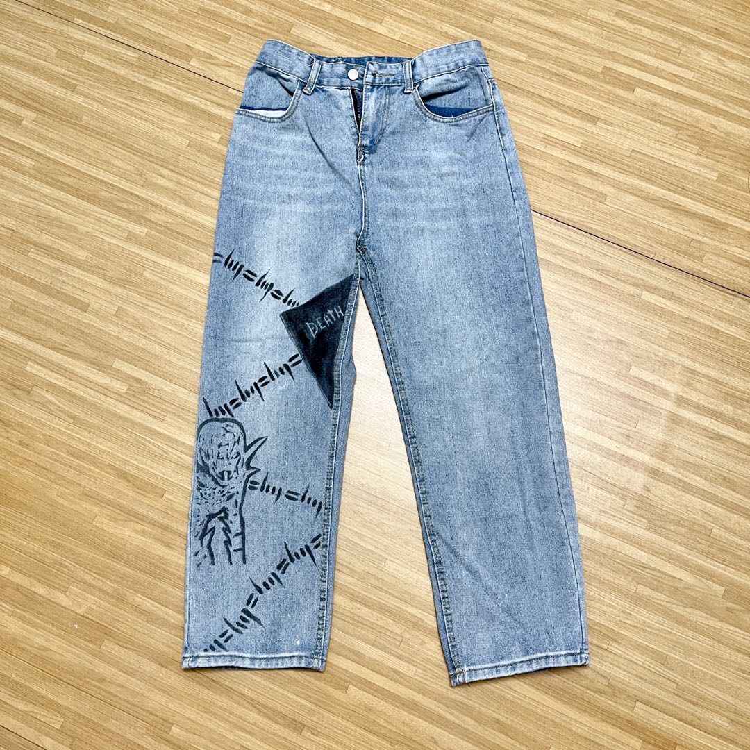 Custom Death Note Jeans, Men's Fashion, Bottoms, Jeans on Carousell