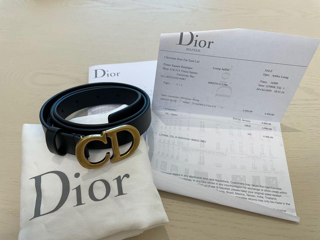 Dior Saddle Belt Ultramatte Calfskin 20mm