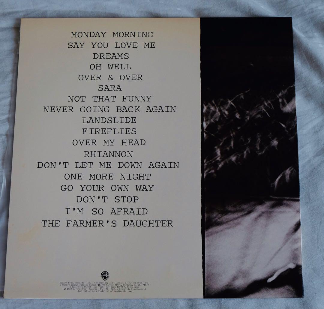 FLEETWOOD MAC Live 2x Vinyl LP (Category: Vinyls) located in Paranaque City. Submitted by d33t00 (Listing ID 1118760517, Image 3). Description: FLEETWOOD MAC Live 2x Vinyl LP Includes live versions of: Monday morning, Say you Love me, Dreams, Sara, Landslide, Fireflies, Don’t stop, Don’t let me down again, Rhiannon, Never going back again Japan pressing, 1980, gatefold Outer, inner sleeve and Vinyl In Excellent condition With lyric sheet Preferre