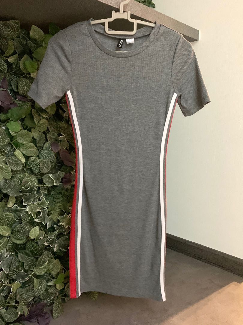 Grey bodycon dress from H\u0026M, Women's 