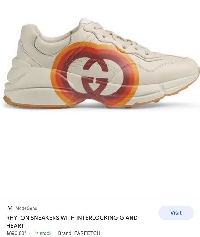 Gucci Rhyton Sneakers w interlocking G heart