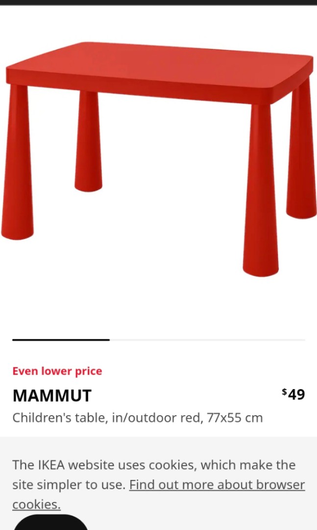 IKEA Mammut Table, Furniture & Home Living, Furniture, Tables & Sets on