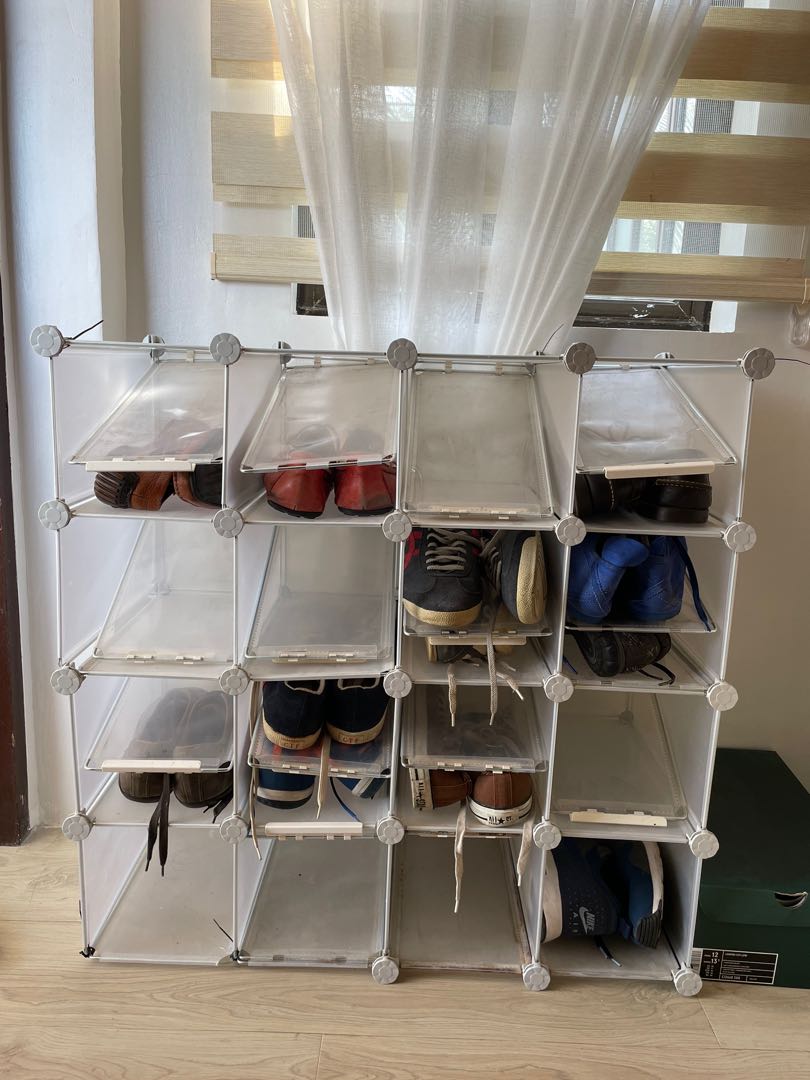 Interlocking Shoe Organizer 16 cubes, Furniture & Home Living, Home Improvement & Organization