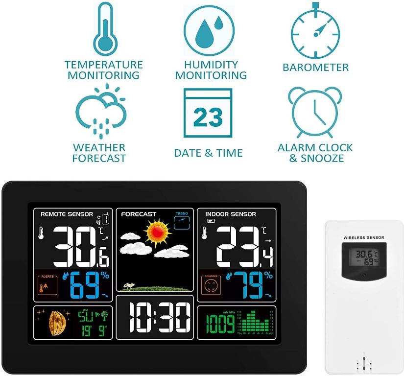 Kalawen Weather Station with Outdoor Indoor Sensor, MSF Wireless