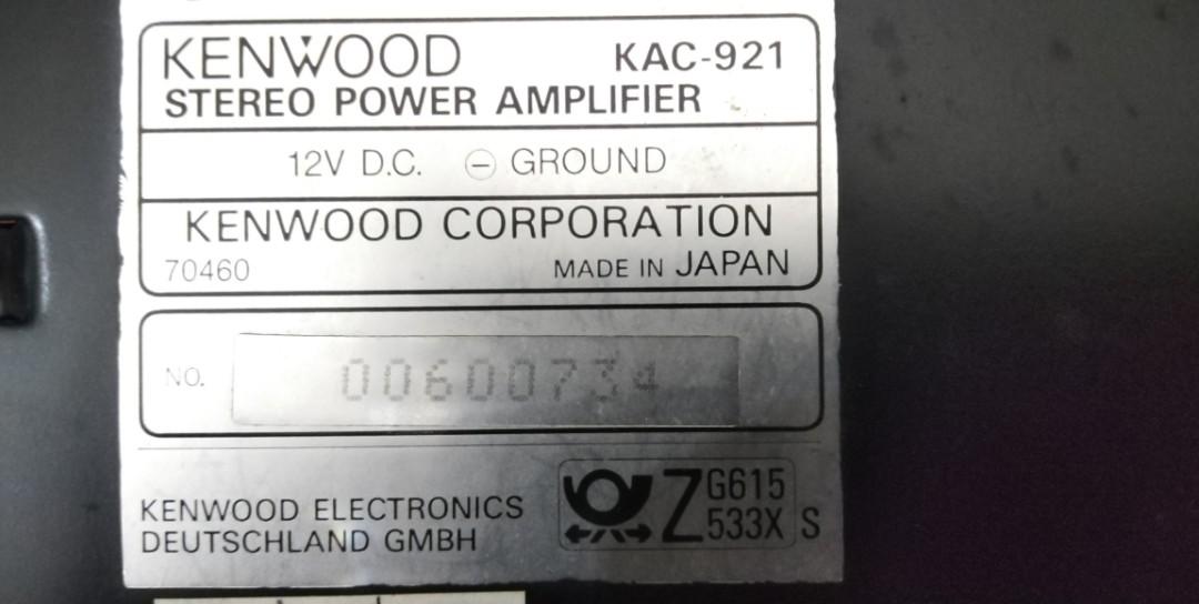 Kenwood KAC921 amplifier, Auto Accessories on Carousell
