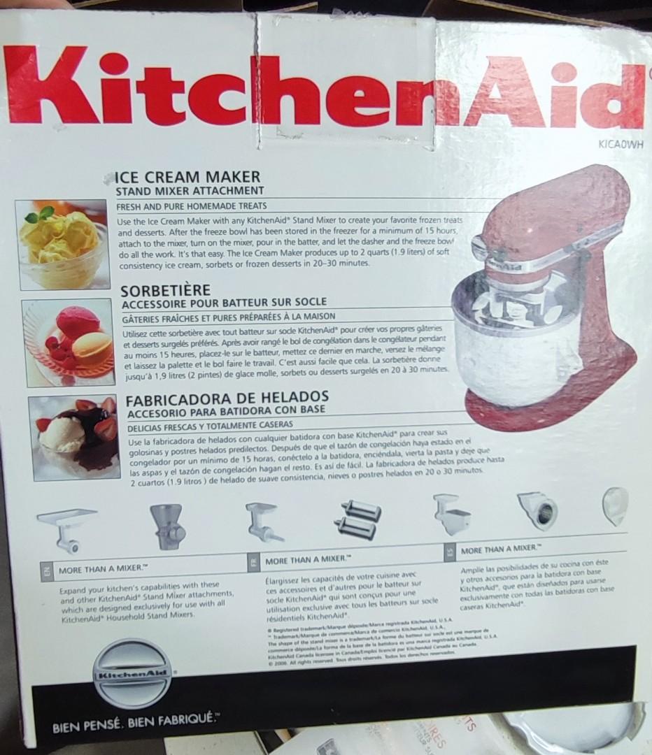 KitchenAid KICA Ice Cream Maker Stand Mixer Attachment 