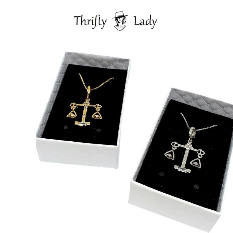 Lawyer Gift Set (Scales of Justice Necklace and Keychain, Lady Justice