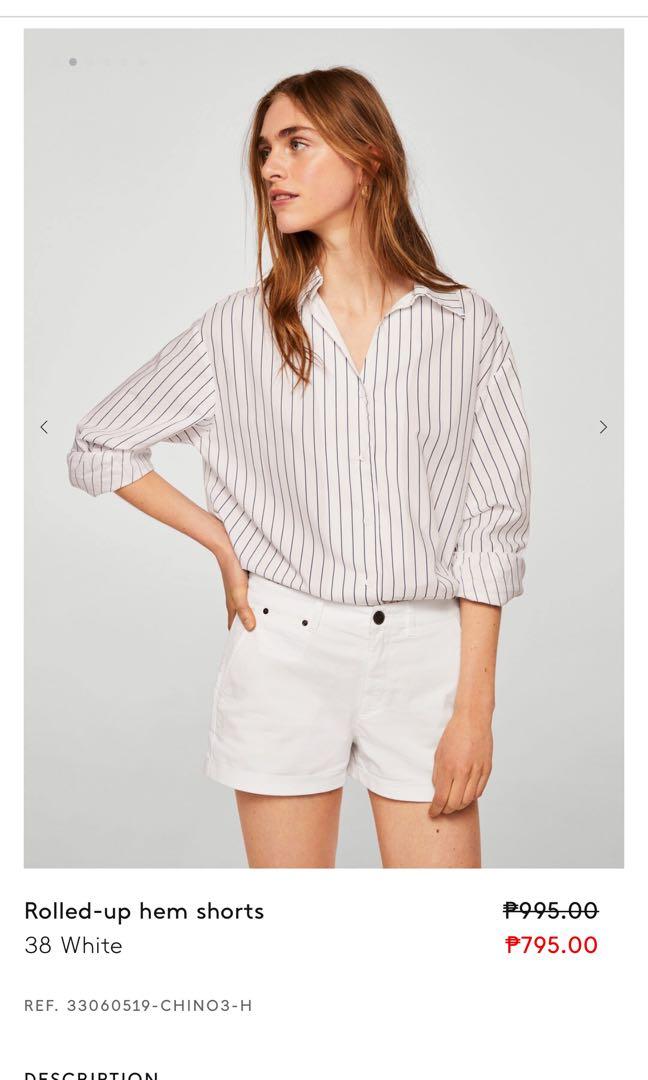 Mango White Casual Shorts, Women's Fashion, Bottoms, Shorts on Carousell