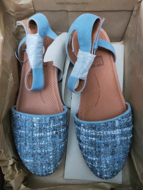 New fitflop cova closed toe luxe tweed sandals us6 Women s