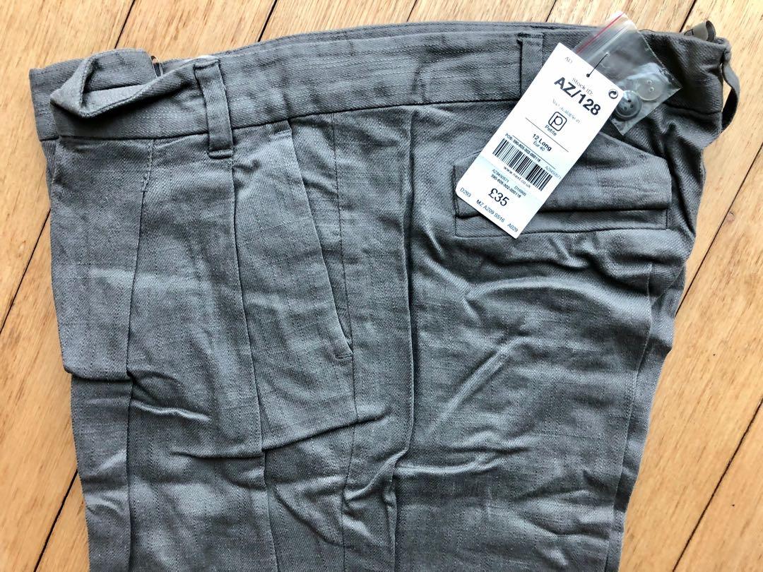 Next Grey Linen Trousers, Women's 