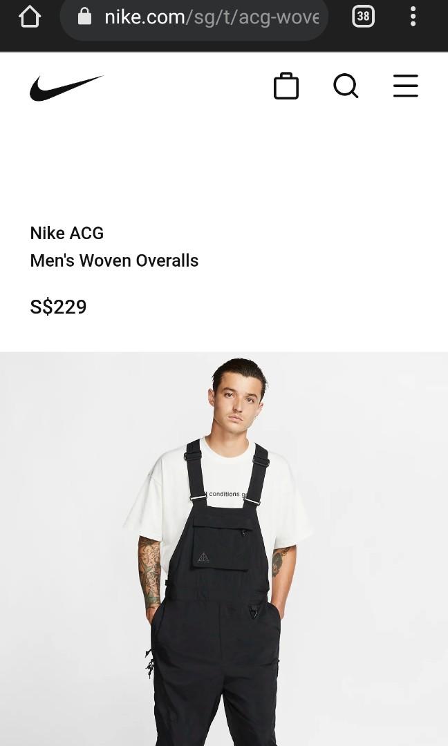 Nike ACG Woven Overall Black White Camp Limited Edition Men s Fashion Activewear on Carousell