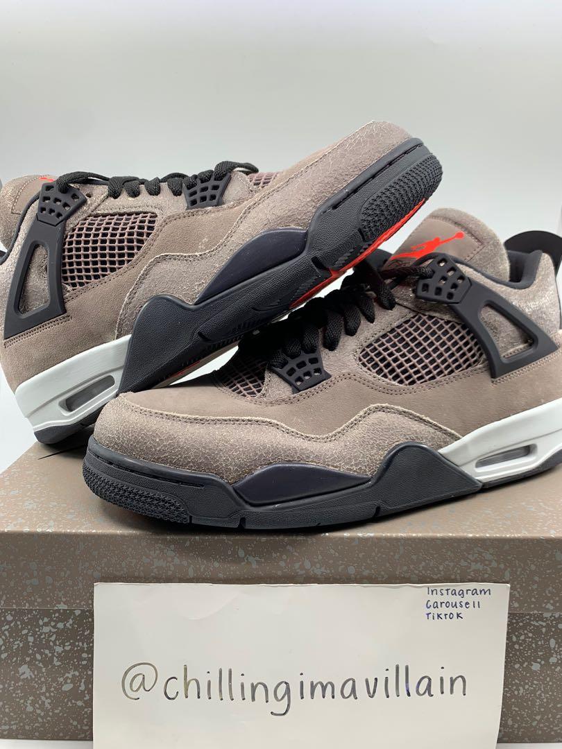 Nike Air Jordan 4 Jordans Four AJ4 Retro Haze Brown Mocha TS Travis Scott Oil Grey Off White 23, Men's Fashion, Footwear, Sneakers on