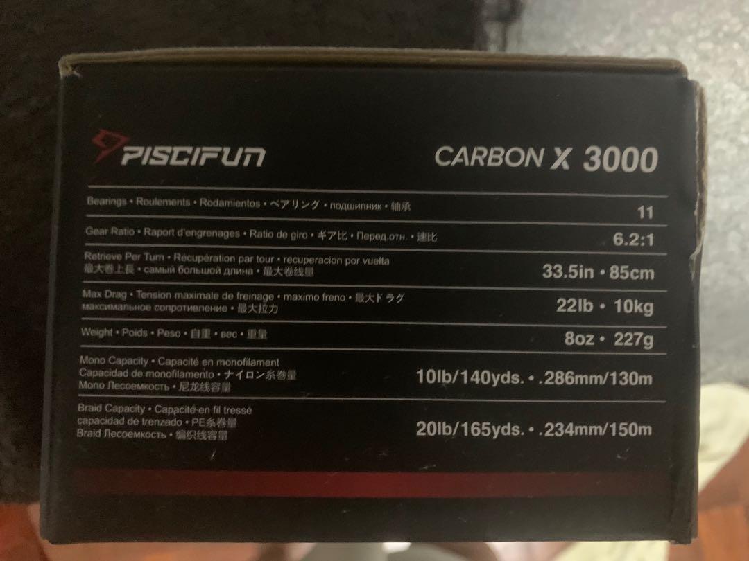 Piscifun Carbon X Spinning Reel (Size 3000), Sports Equipment, Fishing on  Carousell
