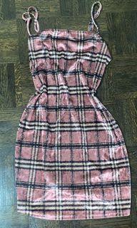 Plaid velvet dress