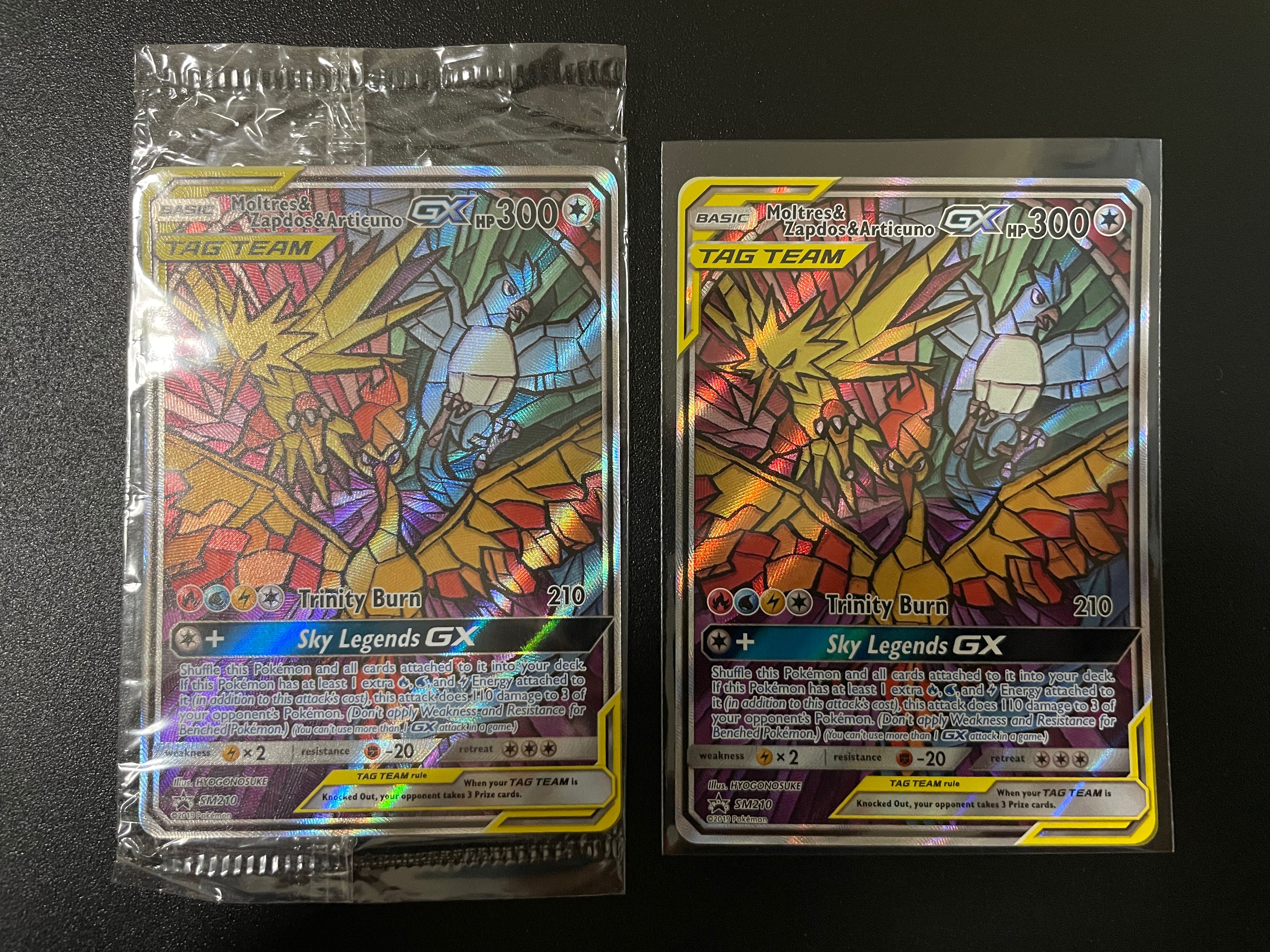 pokemon card moltres zapdos articuno rainbow rare TCG & & GX - SM210 and Lightning Energy attached to it (in addition to this attacks cost) Moltres & Zapdos & Articuno