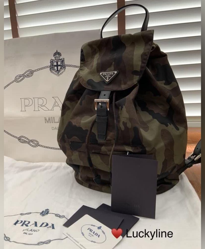 Prada camo sale backpack