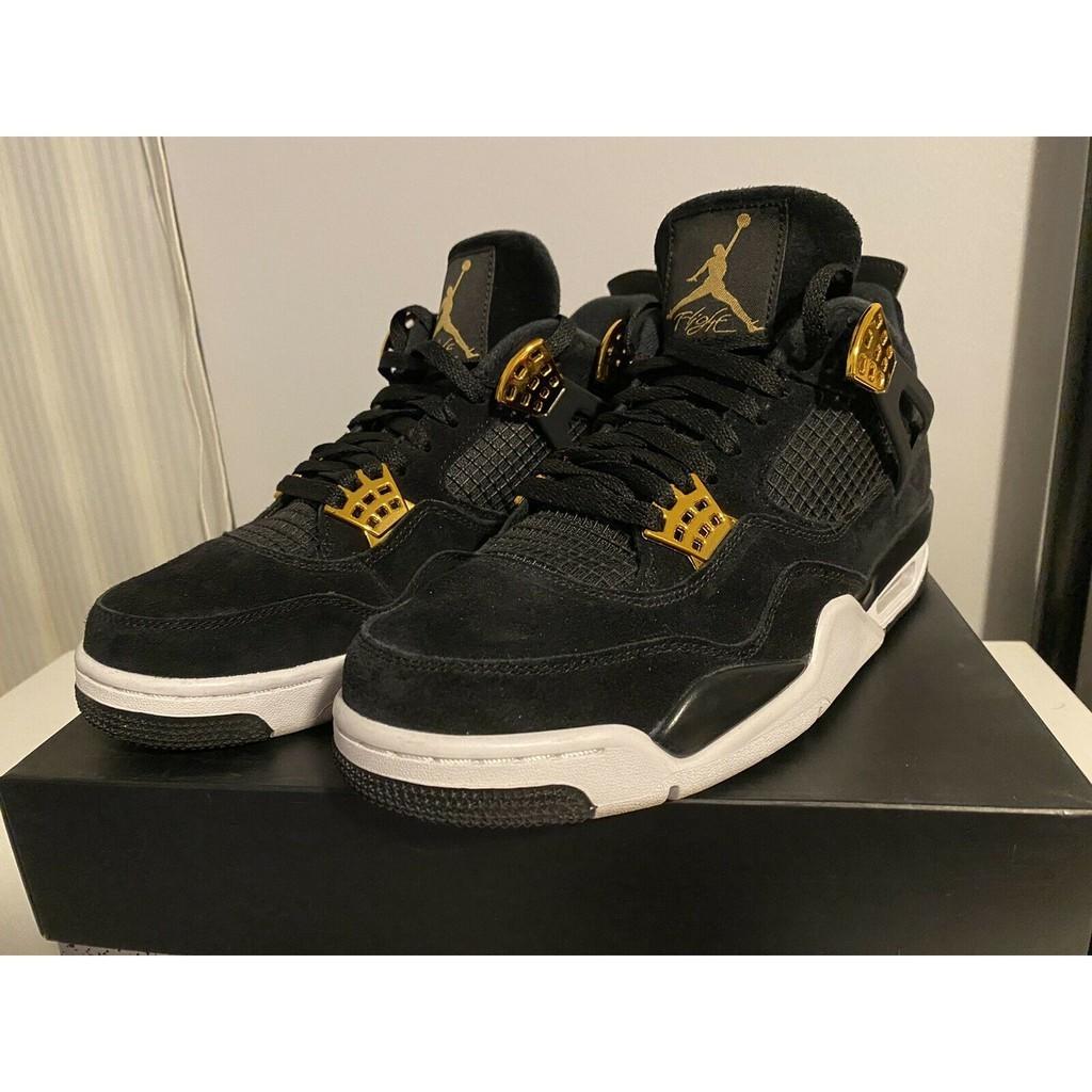 Nike air jordan 4 cheap retro royalty black gold