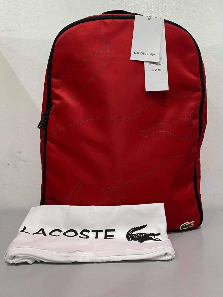 lacoste backpack red