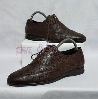 SALVATORE FERRAGAMO Wingtip Brown Dress Shoes Size 6 1/2 3E