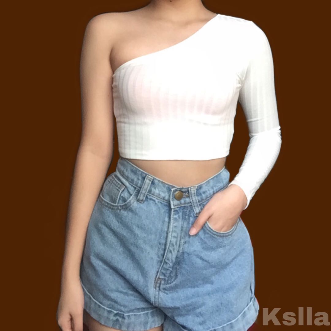 One sided long sleeve top on sale