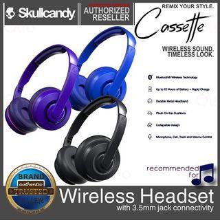 SKULLCANDY CASSETTE Bluetooth Wireless Headset Noise Isolating Music Calls 3.5mm (Brand New Authentic)