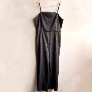 sleeveless black long jumpsuit (tags: tumblr ulzzang harajuku stylenanda minimalist monochrome plus size)