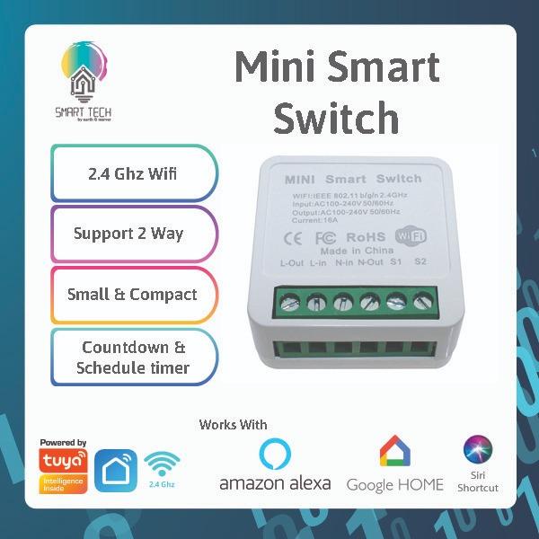 DIY Mini Smart Light WiFi Switch Wireless Remote Control Smart Home Breaker  Tuya Smart Life APP Works With Alexa And Google Home