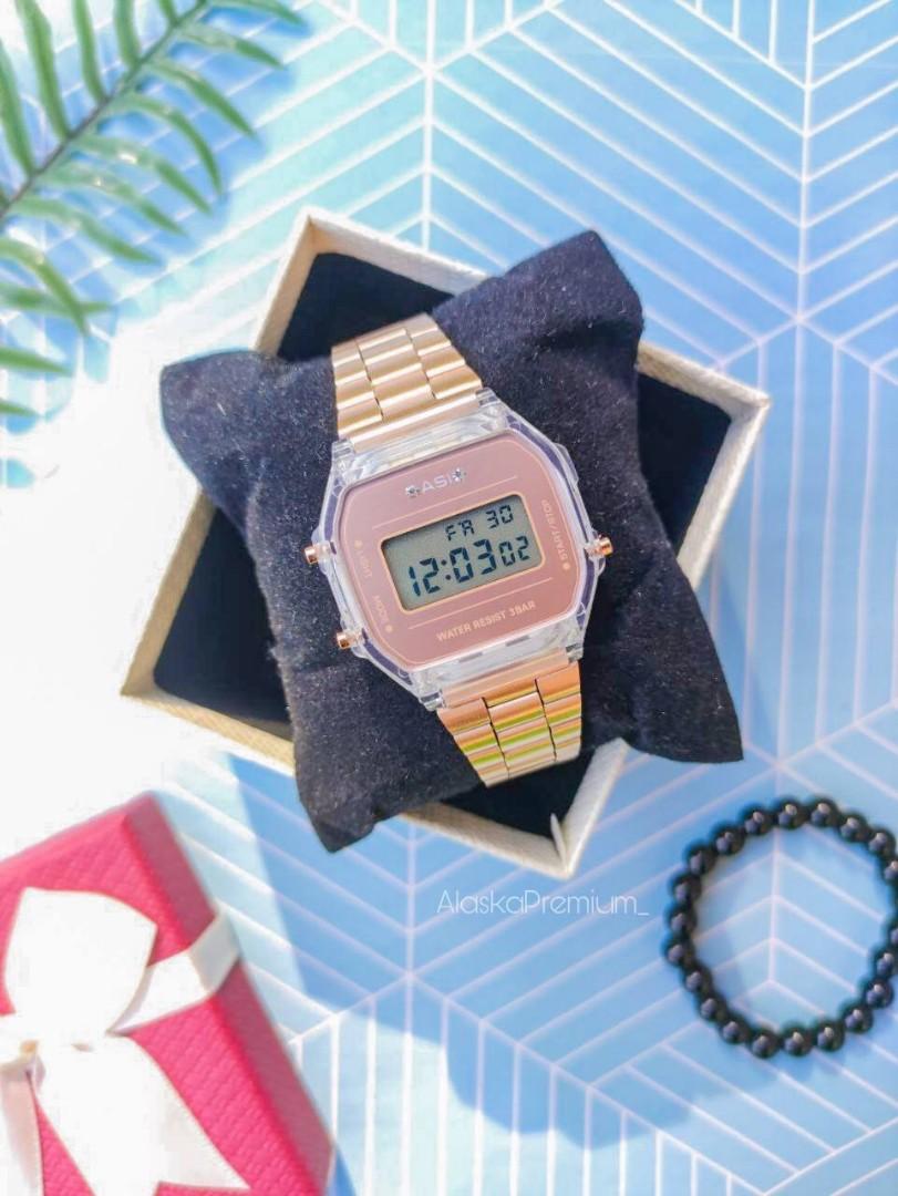 Casio rose gold online transparent case