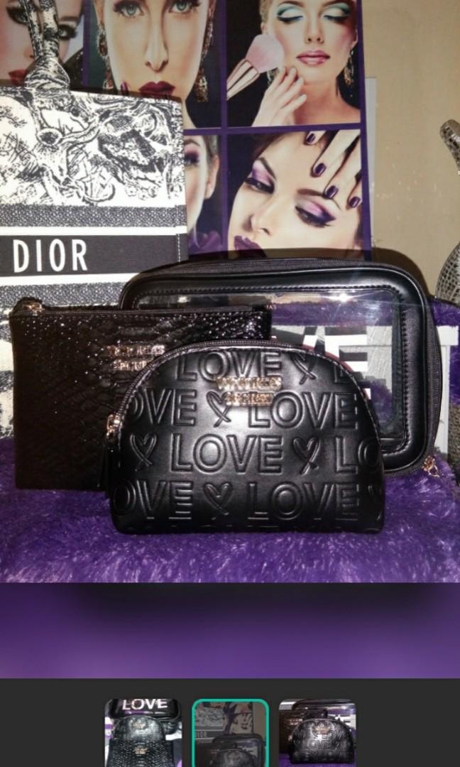 Tas Make Up 3 in 1 Victoria Secret Fesyen Wanita Tas Dompet di Carousell
