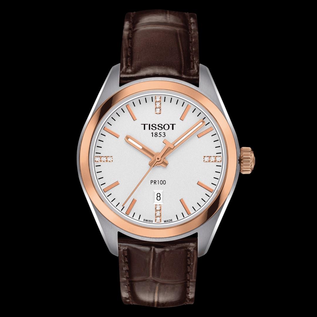 Tissot pr100 sales rose gold
