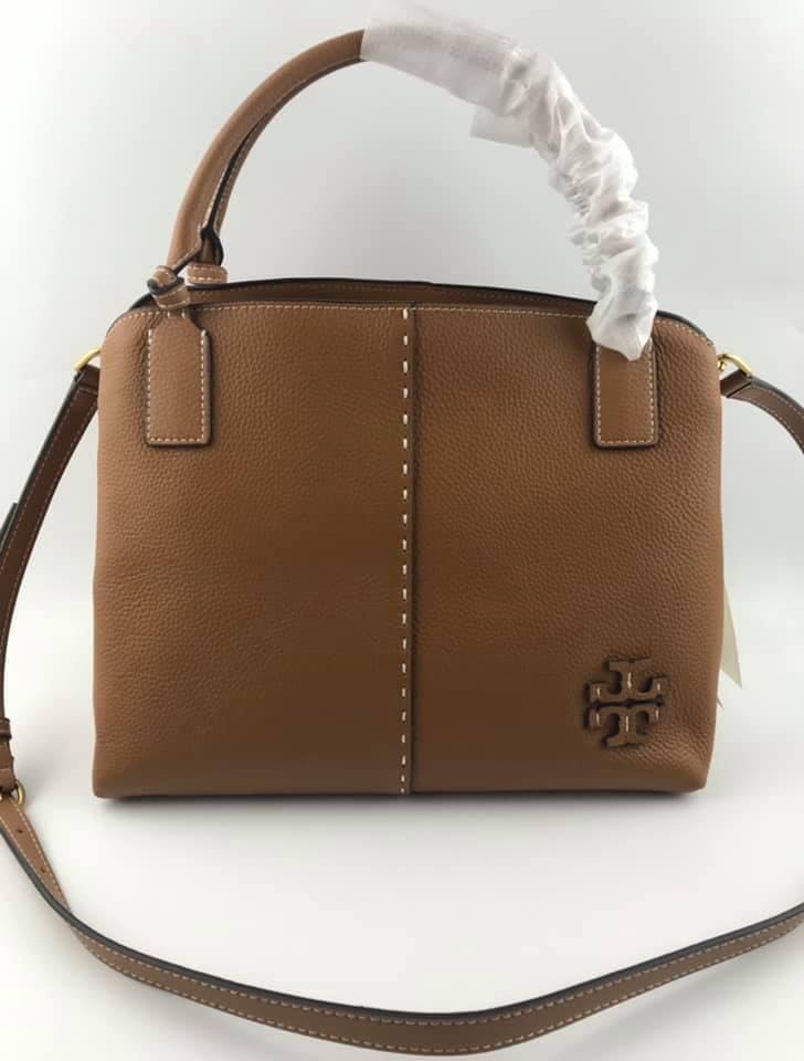 tory burch mcgraw top zip satchel tiramisu