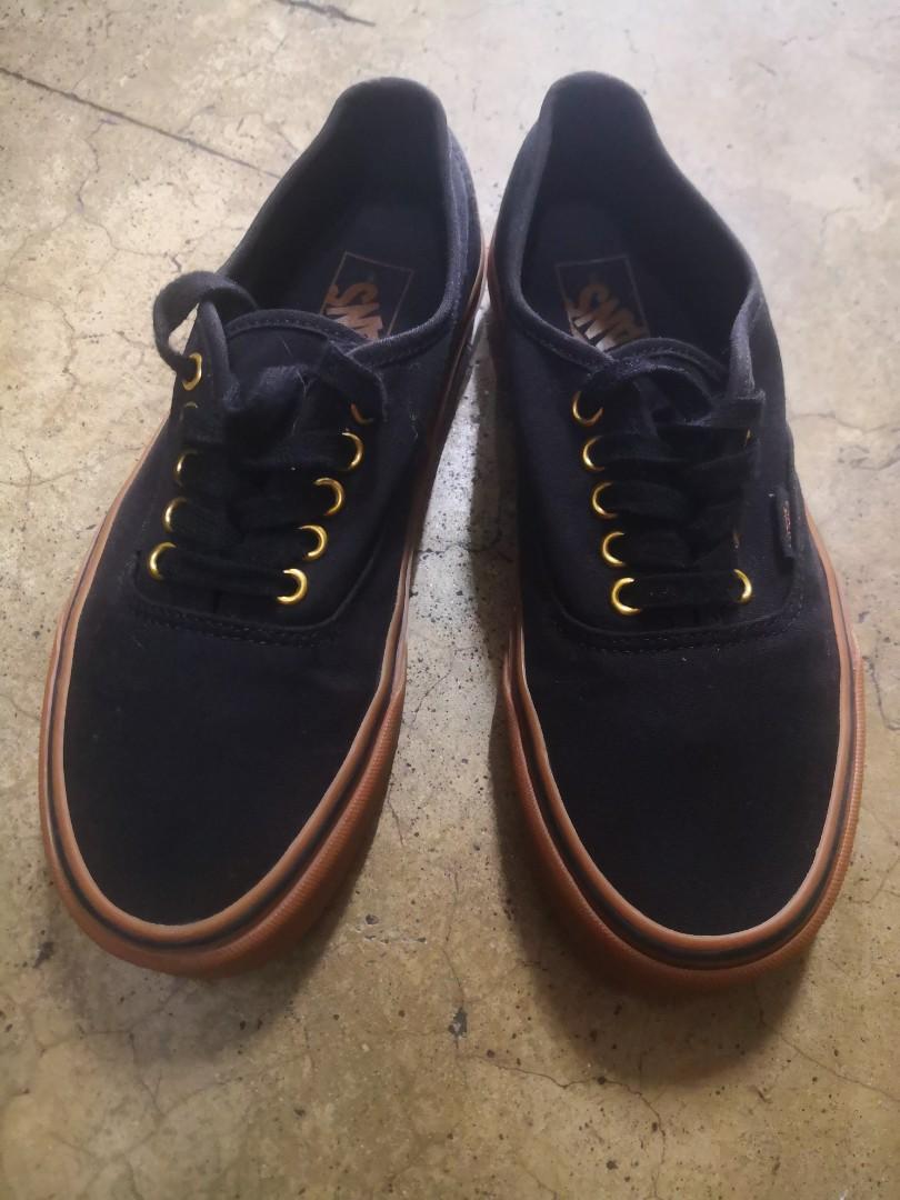 Vans all online black gold eyelet