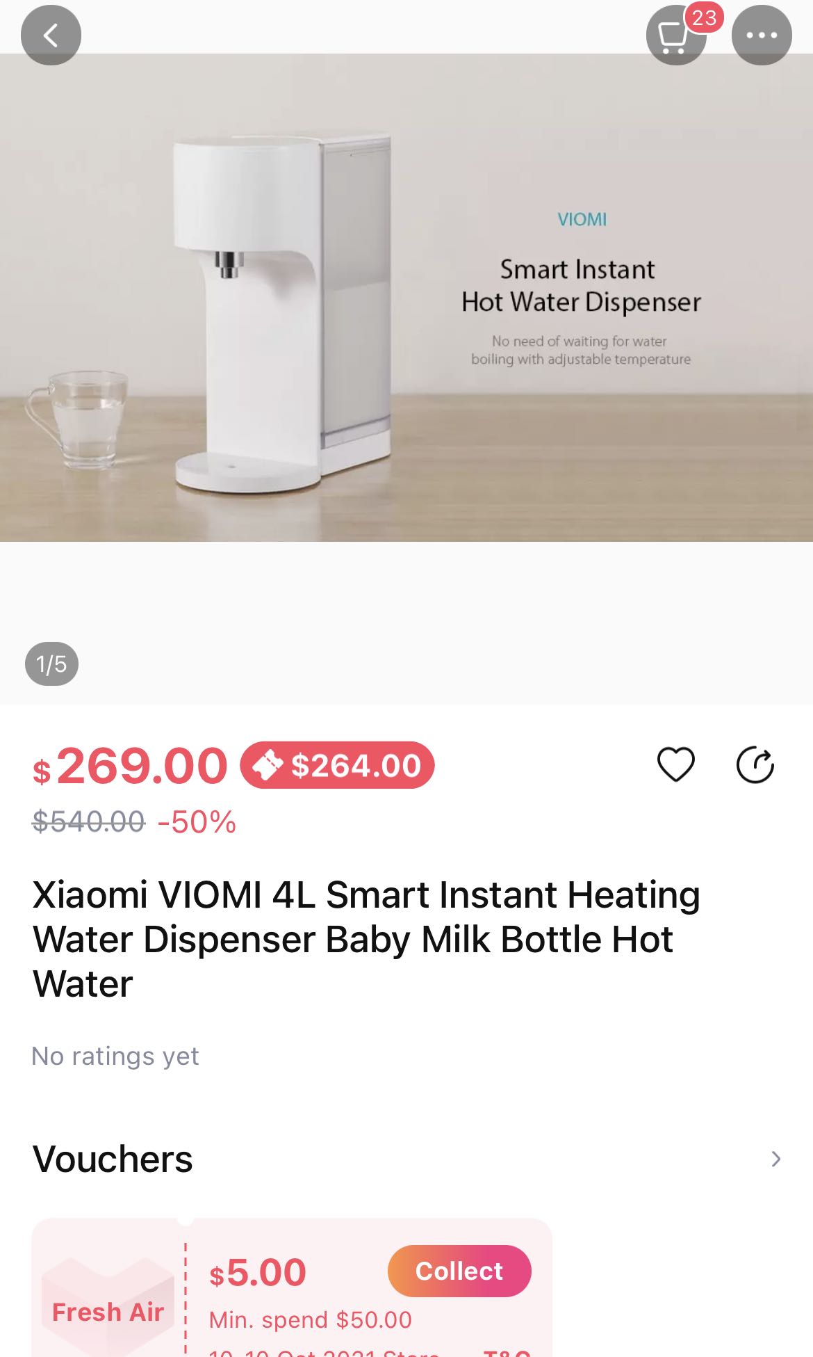 Xiaomi VIOMI 4L Smart Instant Heating Water Dispenser, Baby Milk Bottle