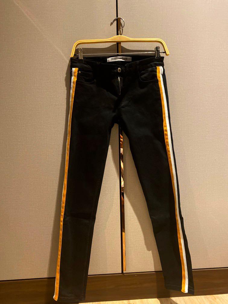 Black pants with yellow side stripe clearance