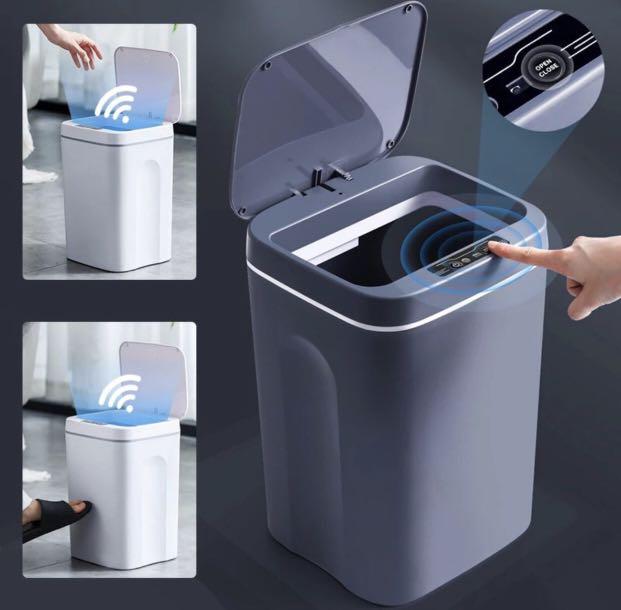 16L Intelligent Trash Can Automatic Sensor Dustbin Smart Sensor Electric Waste Bin Home Rubbish Can For Kitchen Bathroom