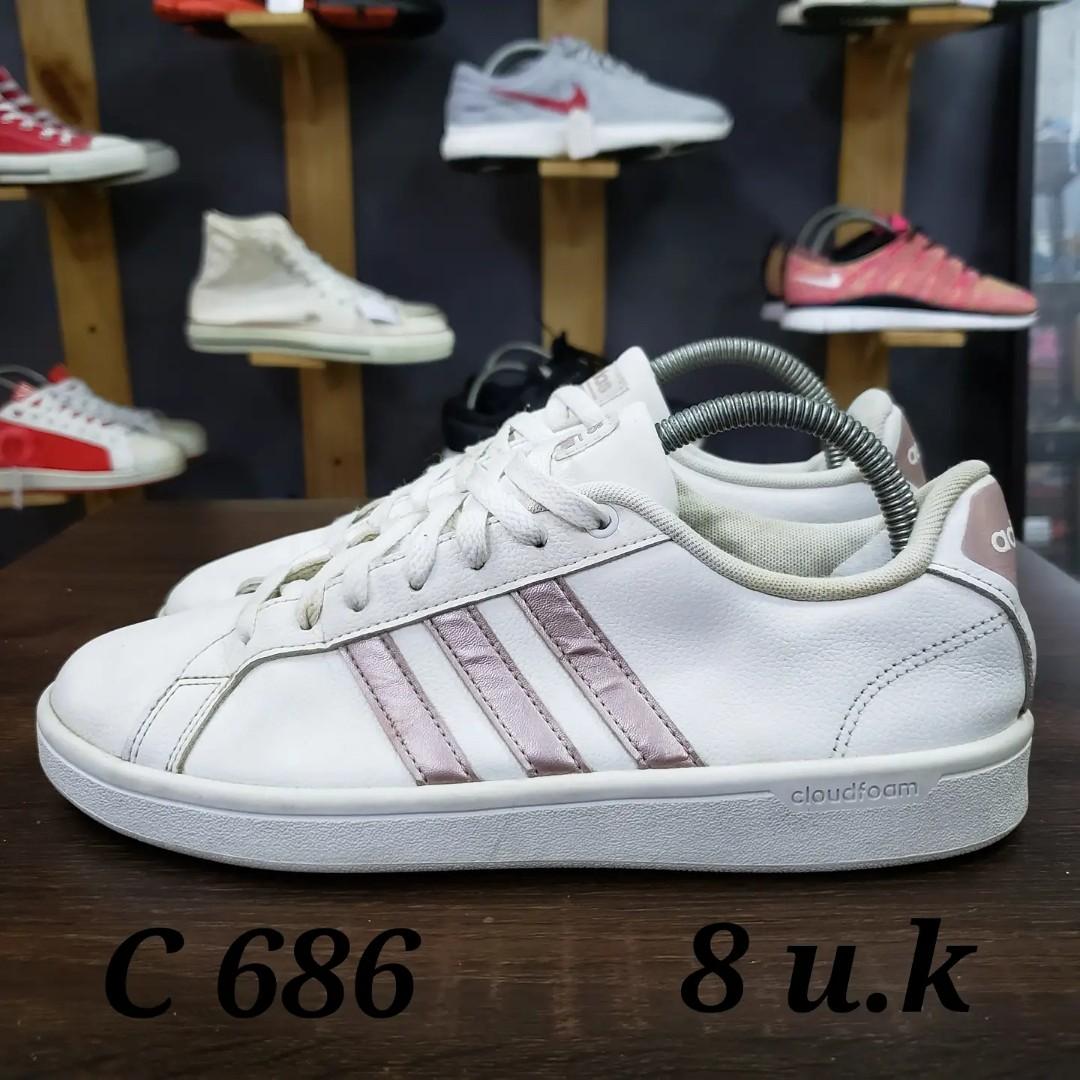 Adidas cloudfoam advantage stripe women s shoes rose shop gold