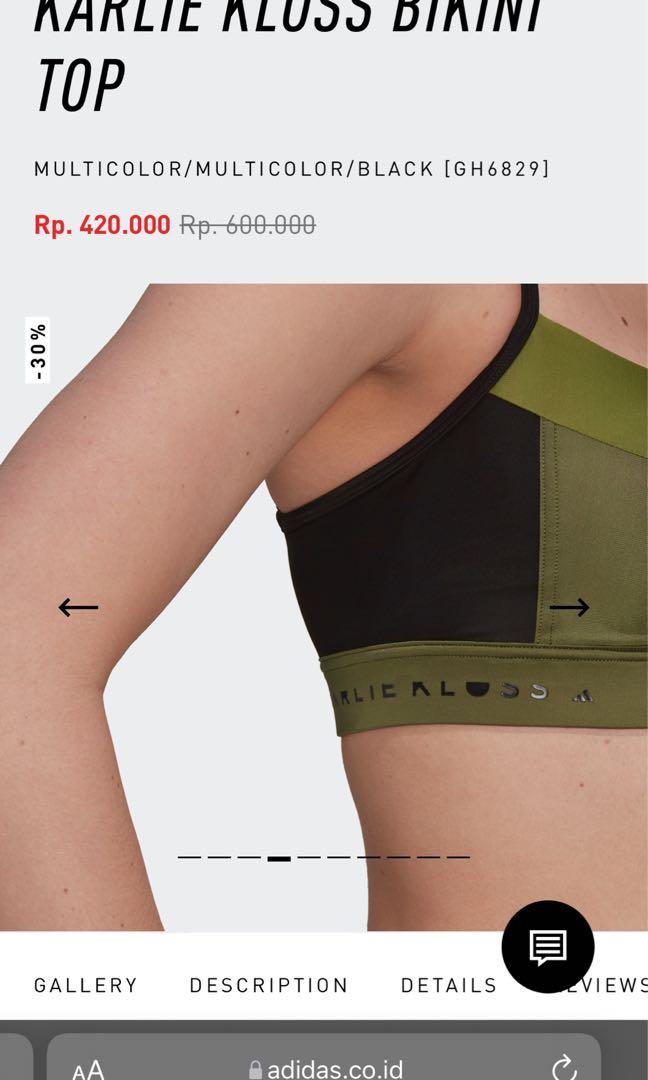 Adidas Karlie Kloss Bikini Top / Sport Bra, Fesyen Wanita, Pakaian Wanita,  Atasan di Carousell