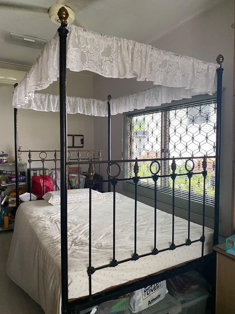 Antique Peranakan brass bed, Furniture & Home Living, Furniture, Bed