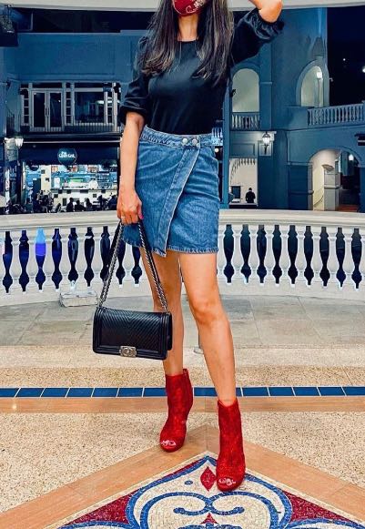 asos Design denim wrap skirt in stonewash blue Women s Fashion Bottoms Skirts on Carousell