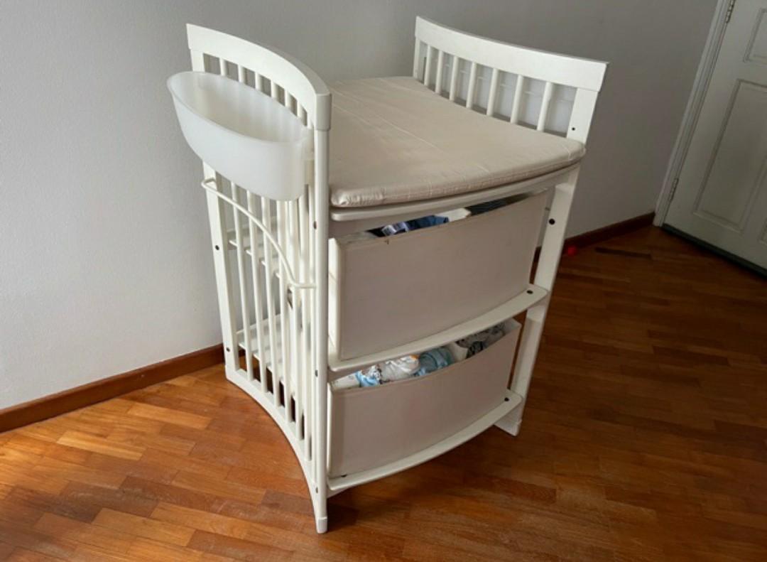 Authentic Stokke Changing Table (white), Furniture & Home Living, Furniture, Tables & Sets on