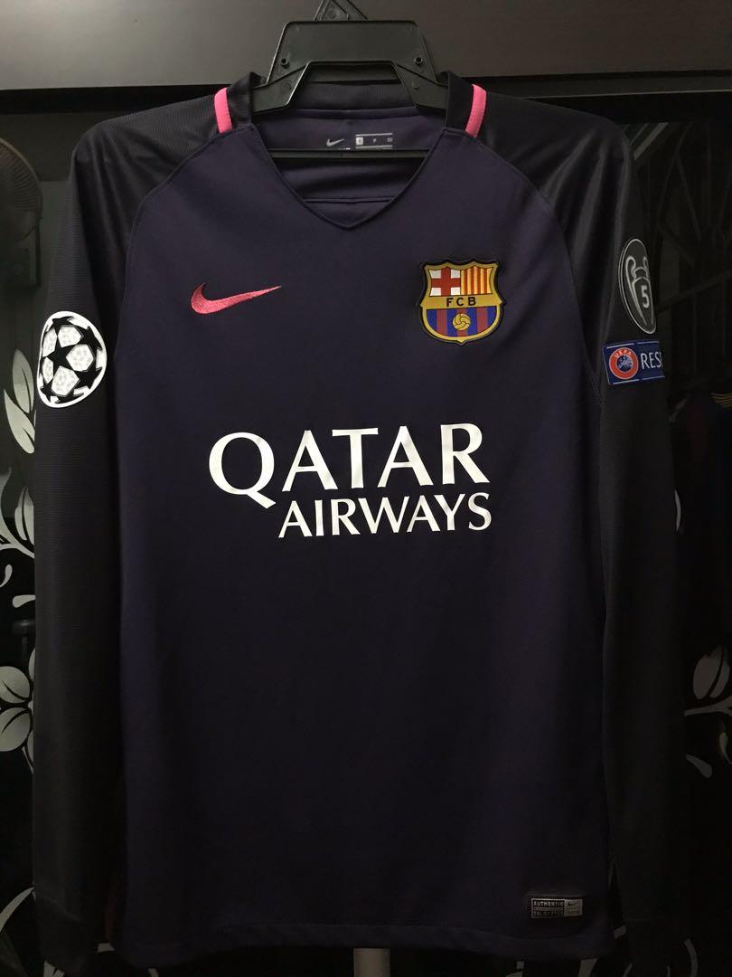 Barcelona 2016 17 Away Long sleeve Jersey Neymar 11 100 Original