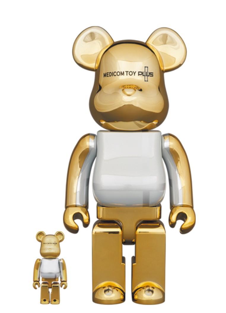 Bearbrick] BE@RBRICK MEDICOM TOY PLUS GOLD CHROME Ver. 100％ & 400