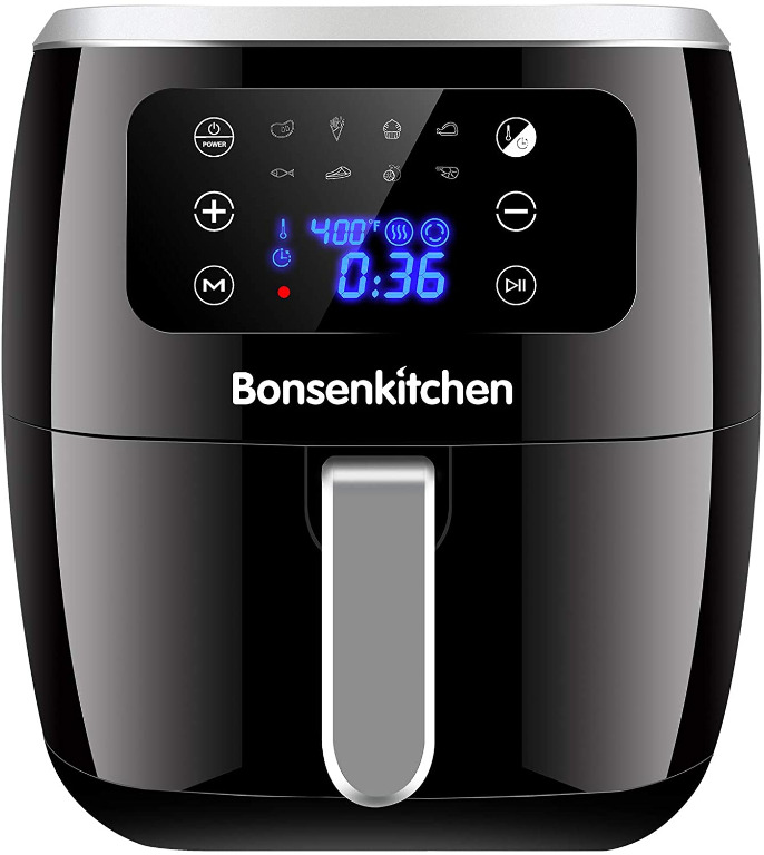 Bonsenkitchen Air Fryer, 6L Air Fryer Oven with 8 PreSet Functions
